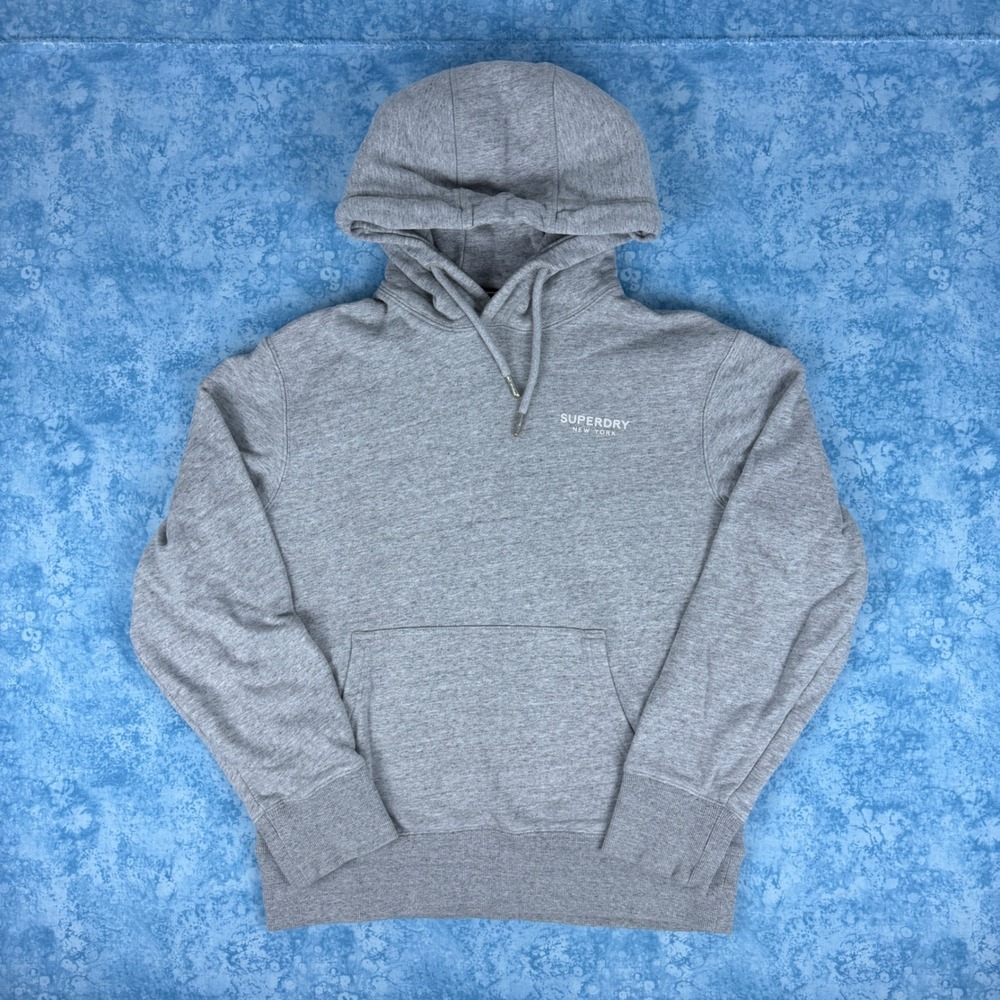 Superdry New York Long Sleeve Pullover Hoodie Gray Men's Sz M Fits L